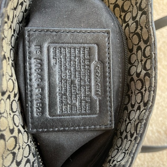 Coach Handbags - Coach Black and Cream Signature Interior